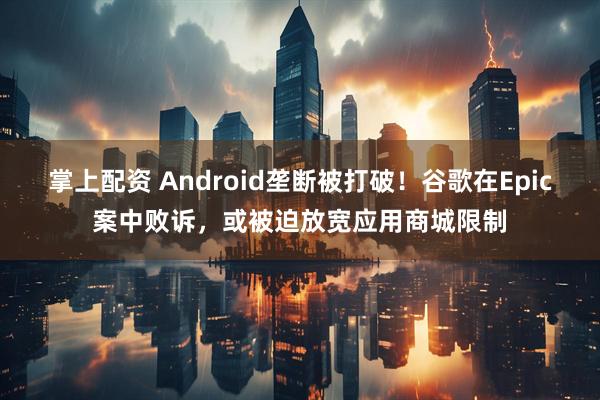 掌上配资 Android垄断被打破！谷歌在Epic案中败诉，或被迫放宽应用商城限制
